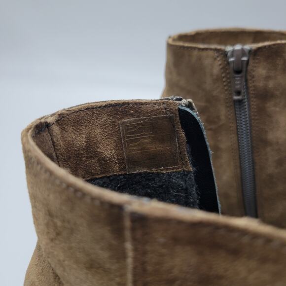 Oroscuro Camoscio Sigaro Italian Ankle Boots Platform Block Heel Suede Brown 6 - Picture 8 of 9